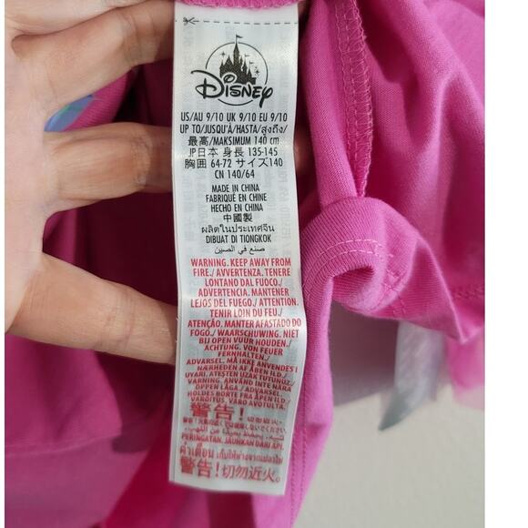 Disney Princess Graphic Print Mesh Tulle Short Sleeve Pink Tee Girls 9/10 NEW - Picture 4 of 11